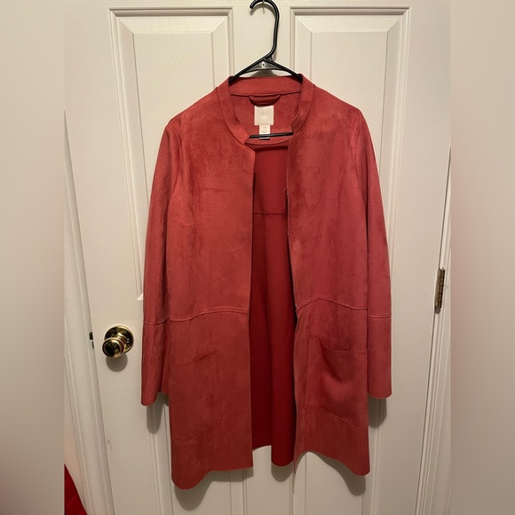 H&M beautiful pink suede jacket with matching belt 🩷 - Picture 1 of 6